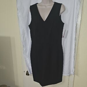 Covington Black V-Neck Mini Dress